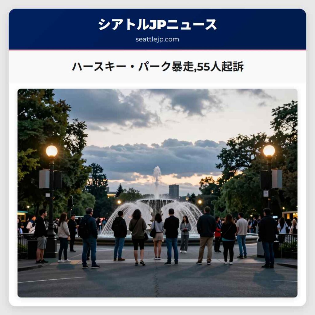 ハースキー・パーク暴走,55人起訴