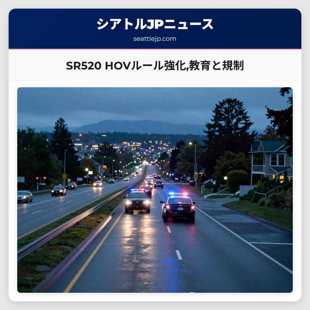 SR520 HOVルール強化,教育と規制