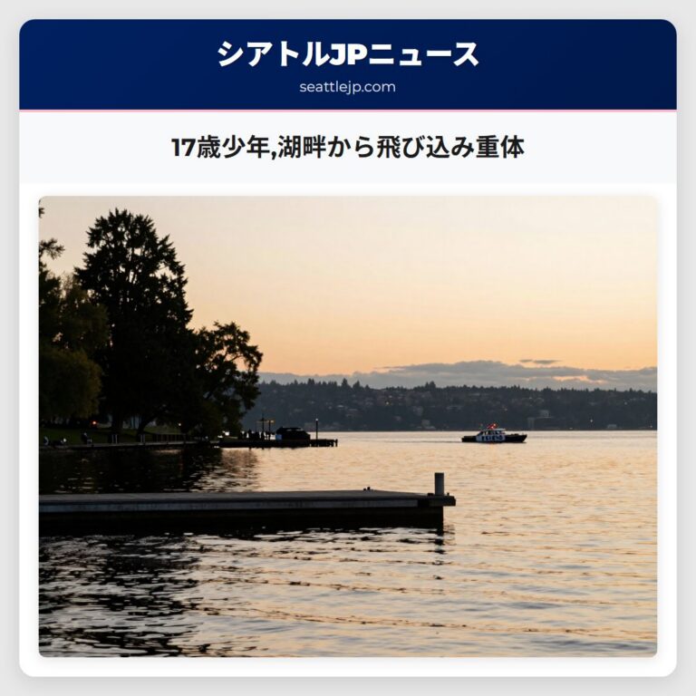 17歳少年湖畔から飛び込み重体
