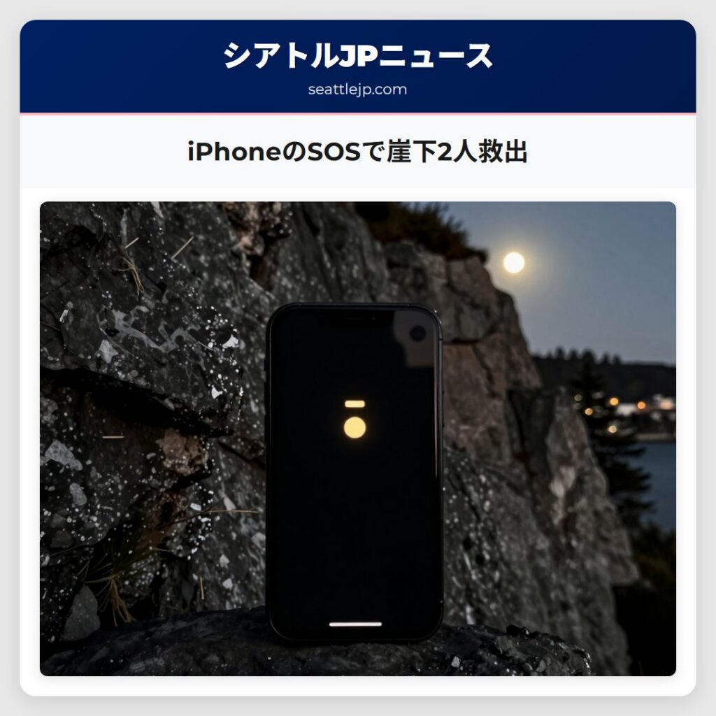 iPhoneのSOSで崖下2人救出