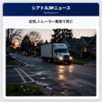 女性トレーラー衝突で死亡
