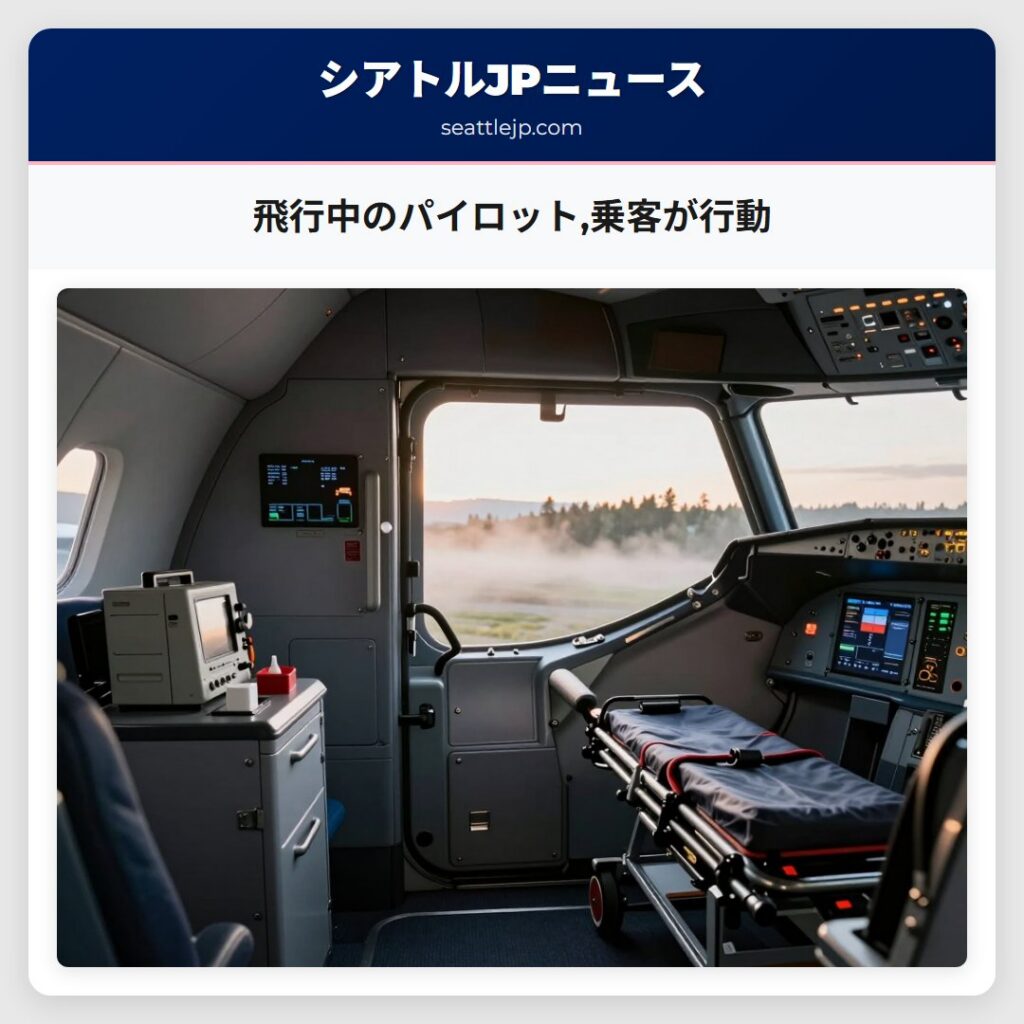 飛行中のパイロット,乗客が行動