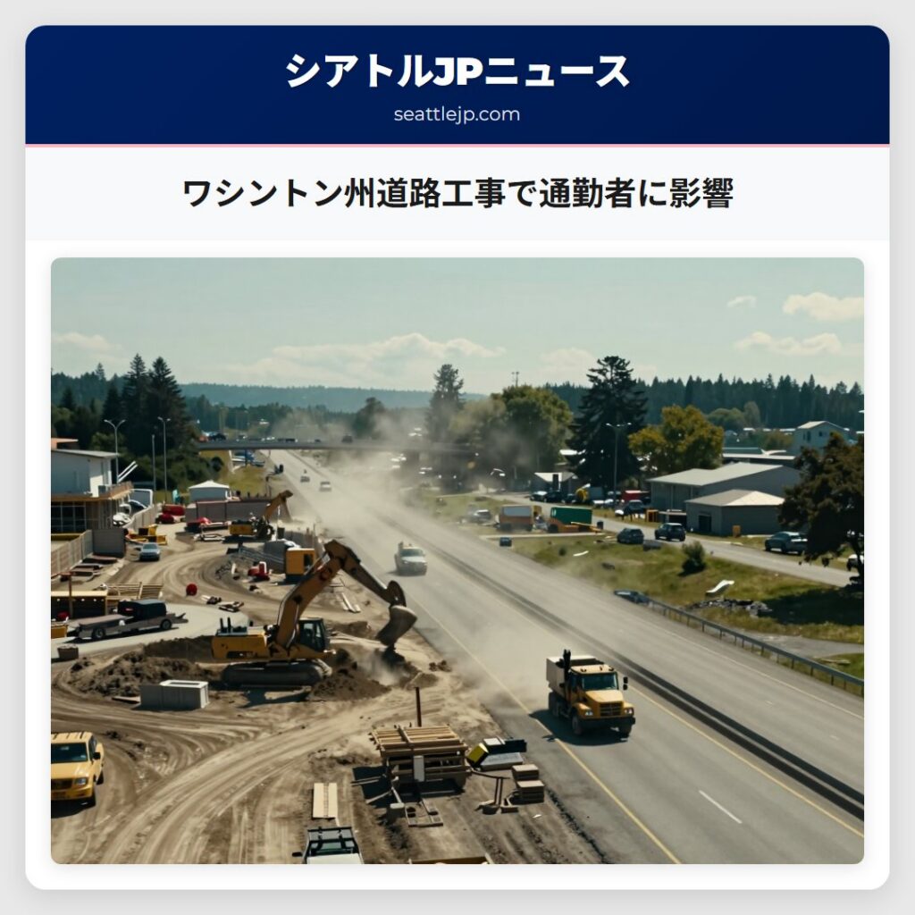 ワシントン州道路工事で通勤者に影響