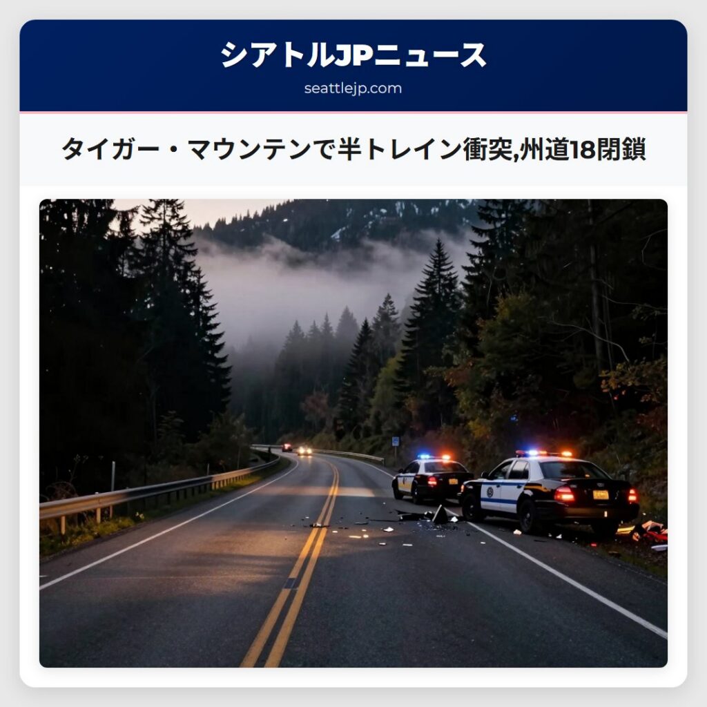 タイガー・マウンテンで半トレイン衝突,州道18閉鎖