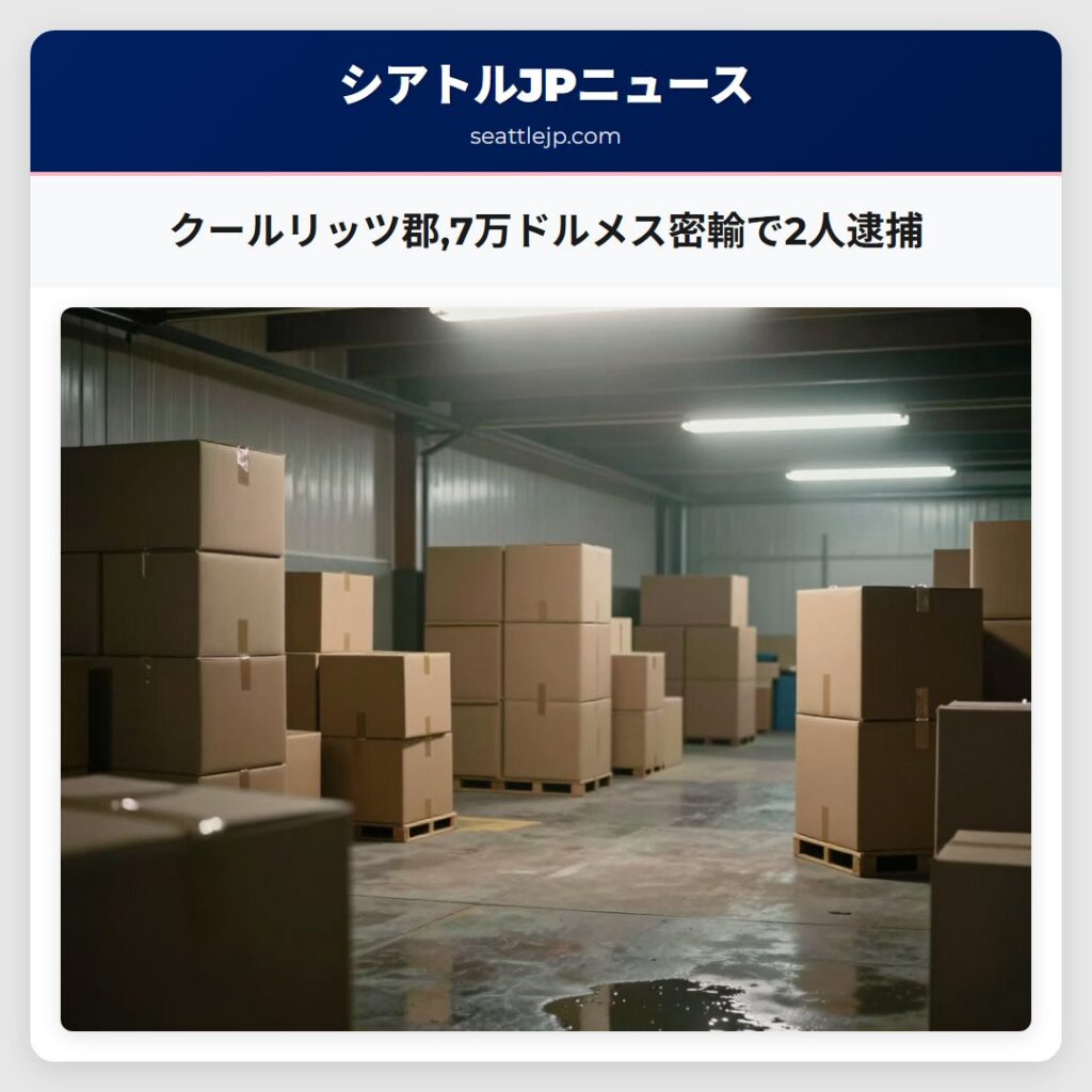 クールリッツ郡,7万ドルメス密輸で2人逮捕