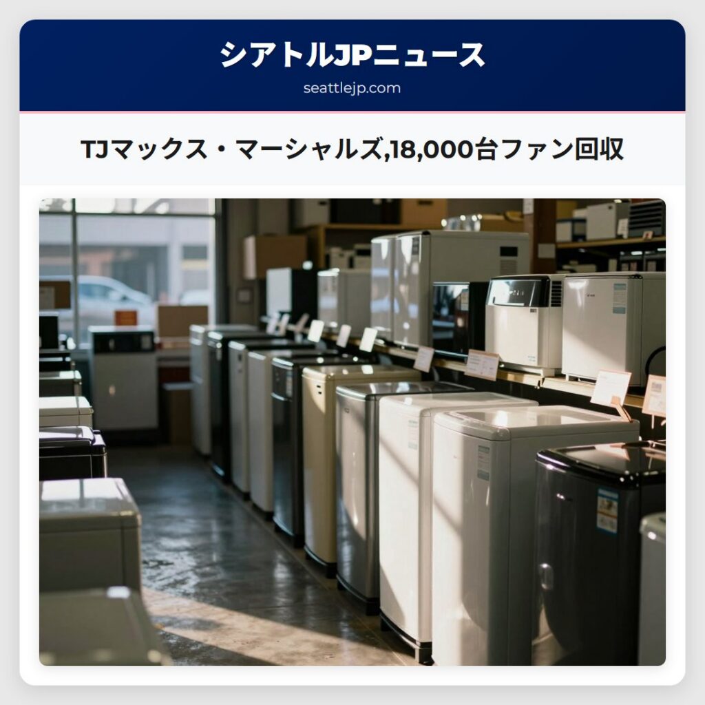 TJマックス・マーシャルズ,18,000台ファン回収