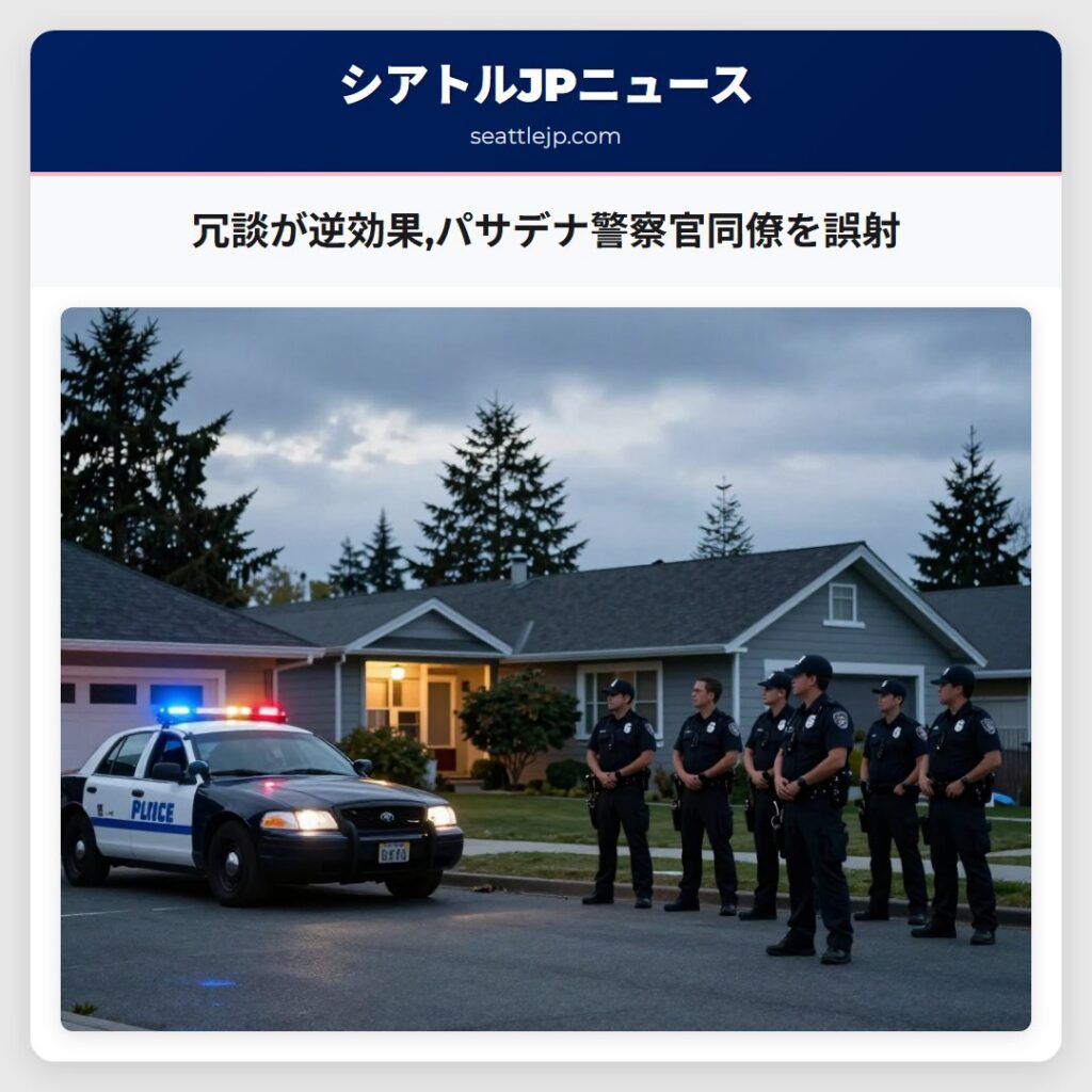 冗談が逆効果,パサデナ警察官同僚を誤射