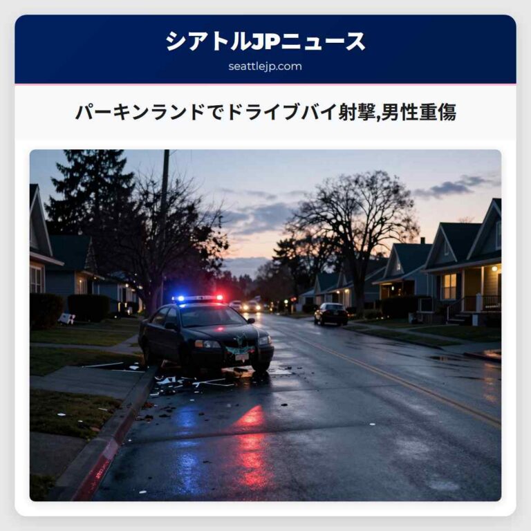 パーキンランドでドライブバイ射撃男性重傷
