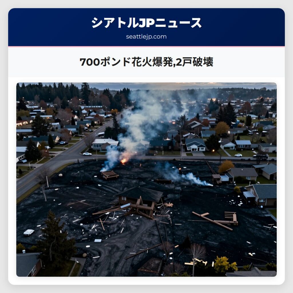 700ポンド花火爆発,2戸破壊