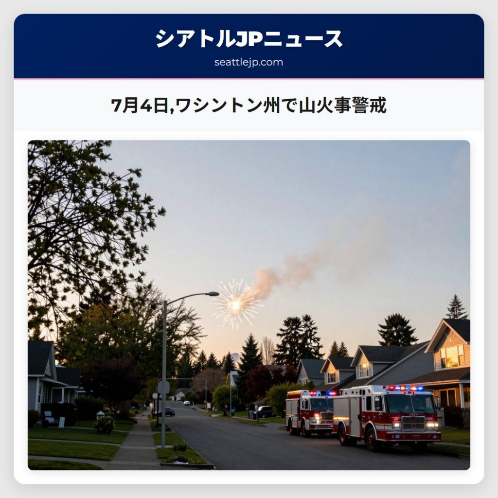 7月4日,ワシントン州で山火事警戒