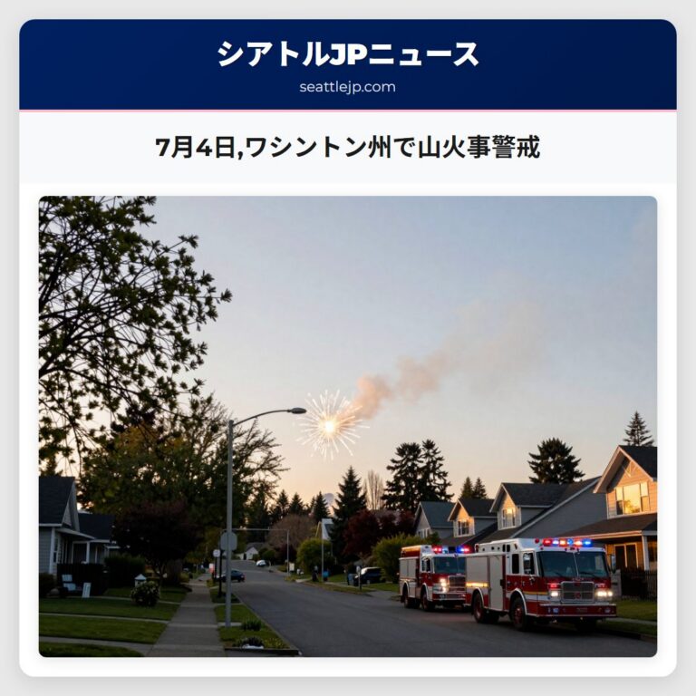 7月4日ワシントン州で山火事警戒
