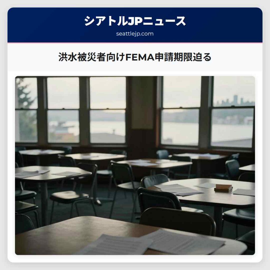 洪水被災者向けFEMA申請期限迫る