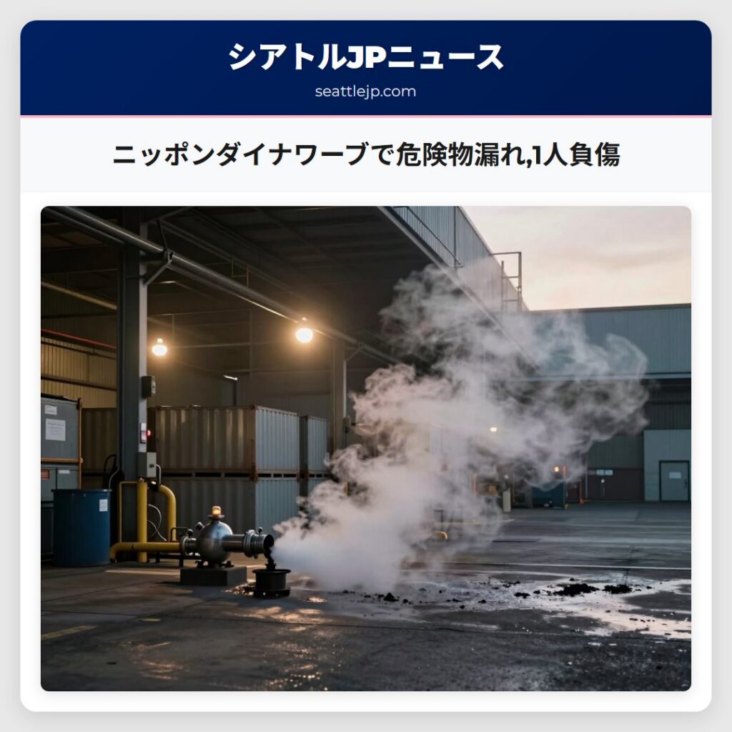 ニッポンダイナワーブで危険物漏れ,1人負傷