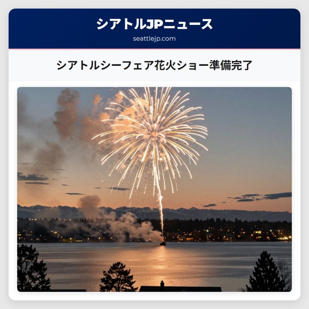 シアトルシーフェア花火ショー準備完了