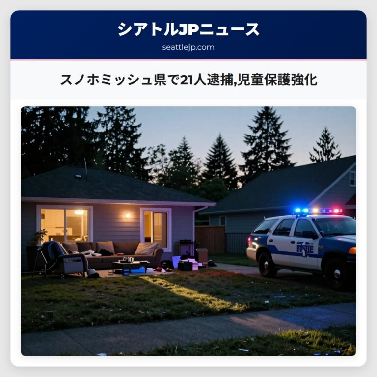 スノホミッシュ県で21人逮捕児童保護強化