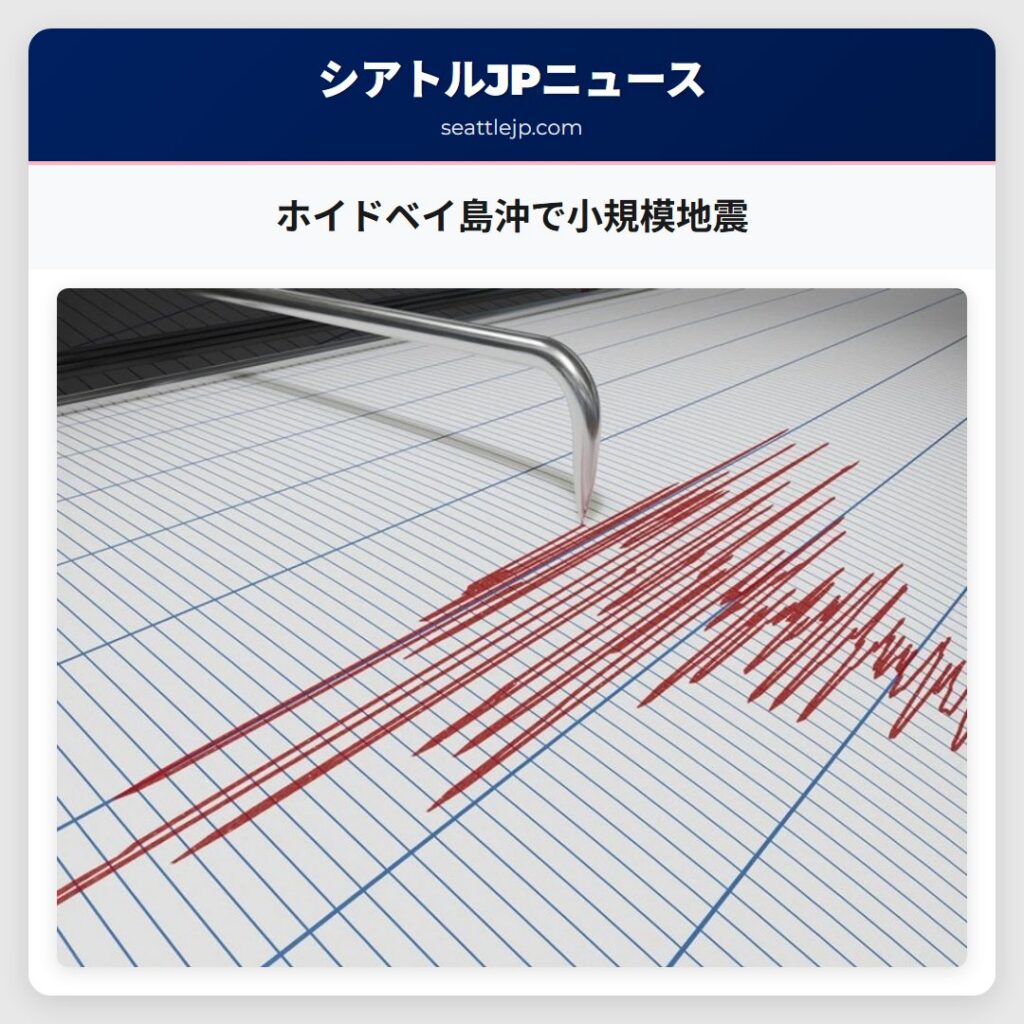 ホイドベイ島沖で小規模地震