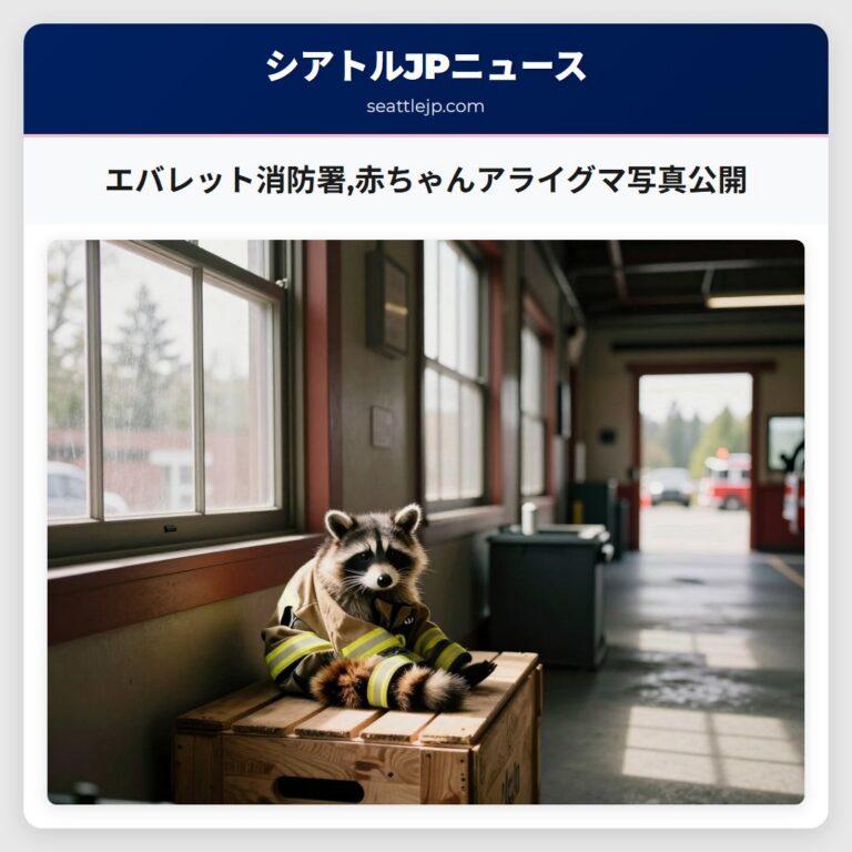 エバレット消防署赤ちゃんアライグマ写真公開