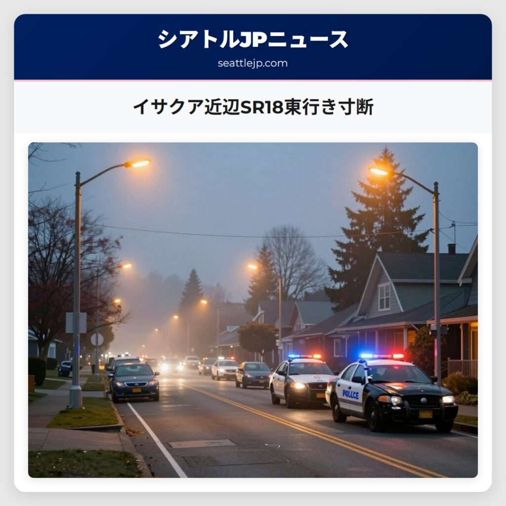 イサクア近辺SR18東行き寸断