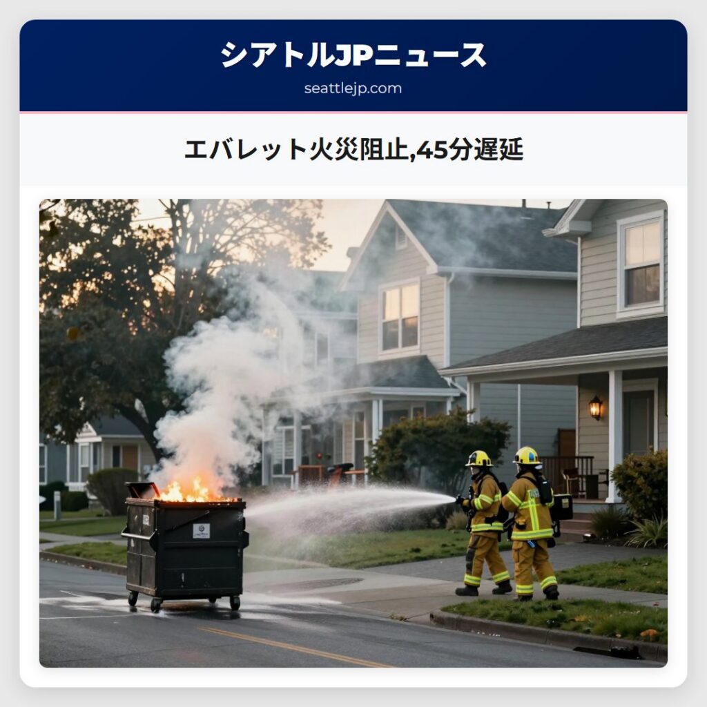 エバレット火災阻止,45分遅延