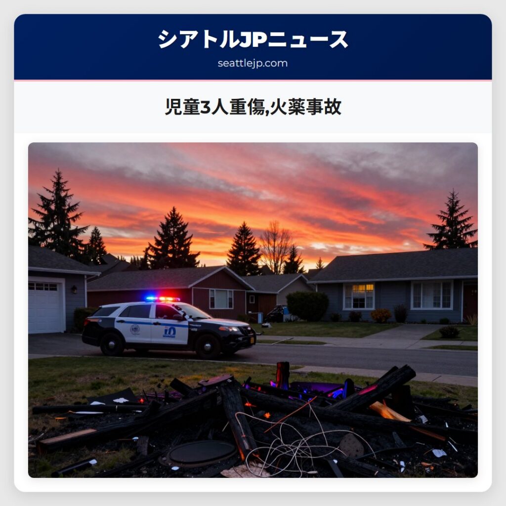 児童3人重傷,火薬事故