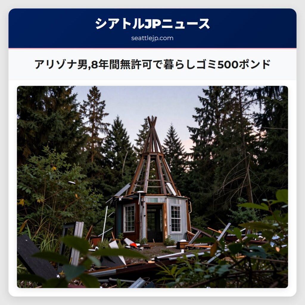アリゾナ男,8年間無許可で暮らしゴミ500ポンド