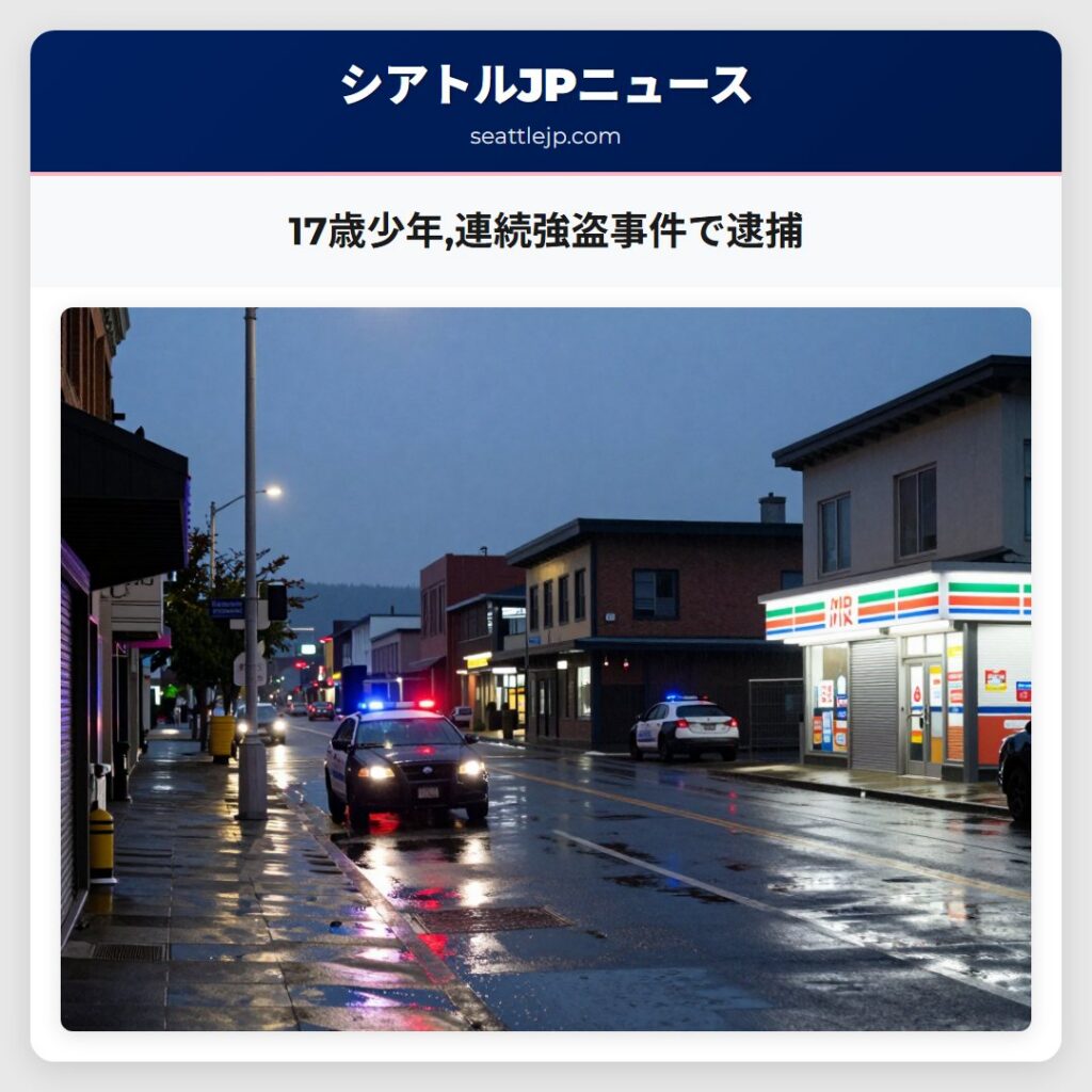 17歳少年,連続強盗事件で逮捕
