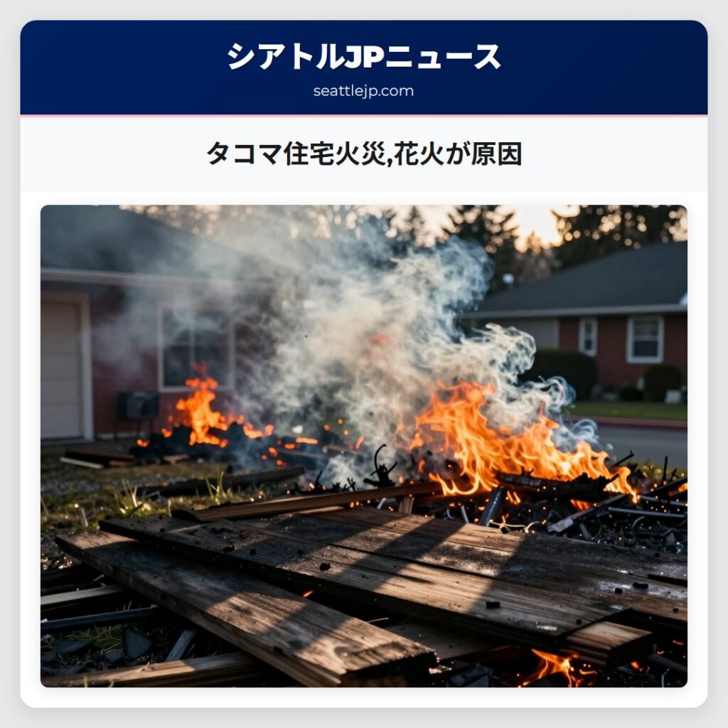 タコマ住宅火災,花火が原因
