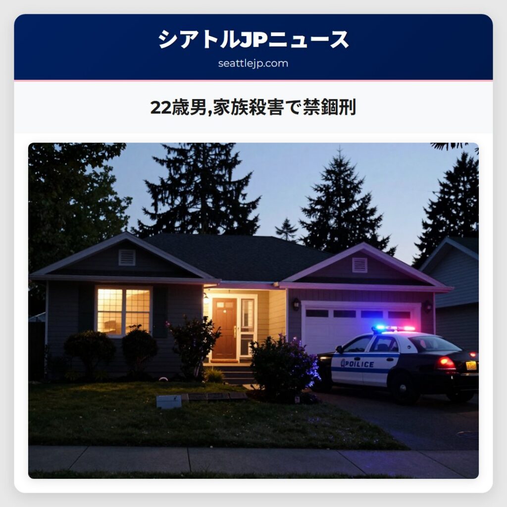 22歳男,家族殺害で禁錮刑
