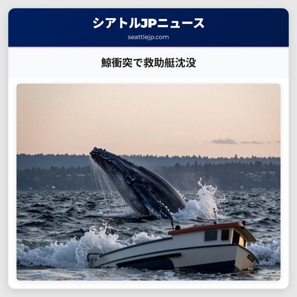 鯨衝突で救助艇沈没