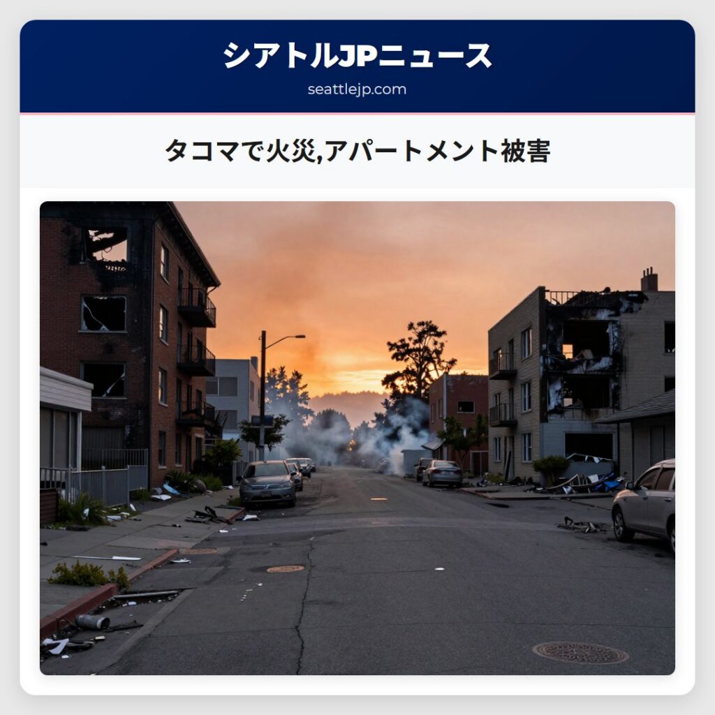 タコマで火災,アパートメント被害