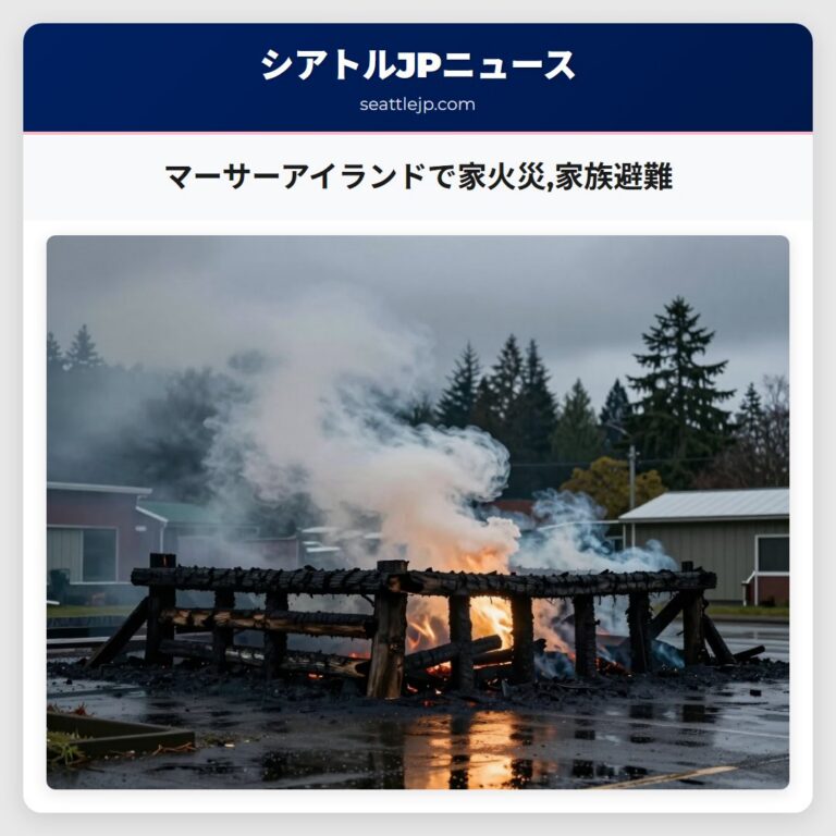 マーサーアイランドで家火災家族避難