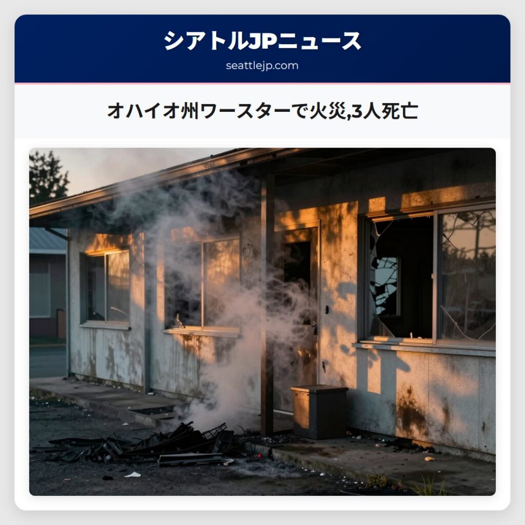 オハイオ州ワースターで火災,3人死亡