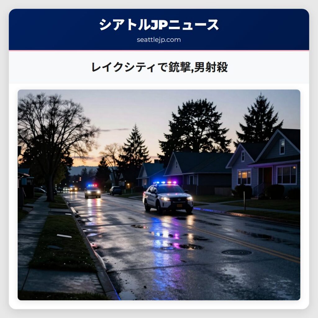 レイクシティで銃撃,男射殺